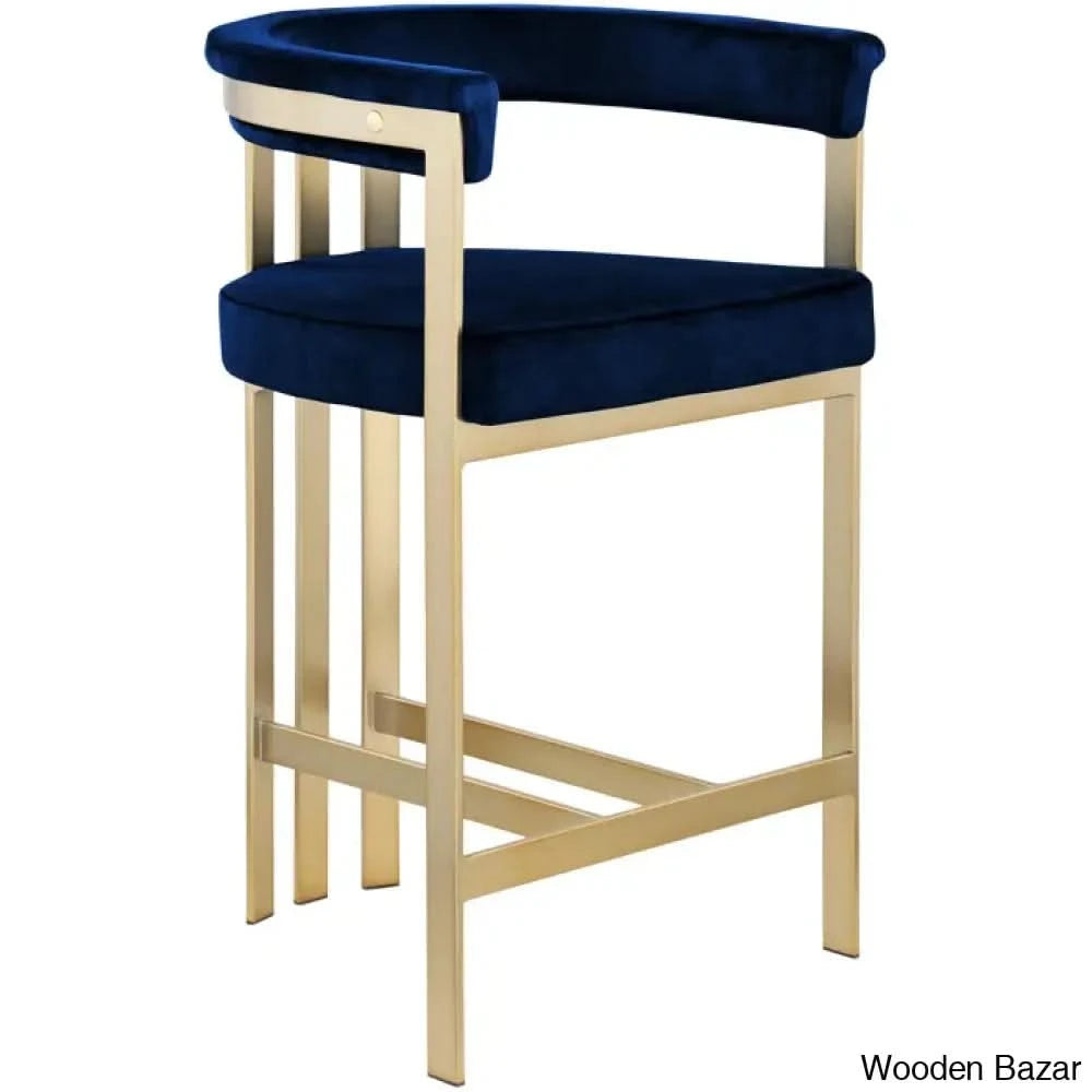 Stasiaz Upholstered Swivel 26.4’’ Counter And Bar Stool With Metal Frame (Set Of 2)