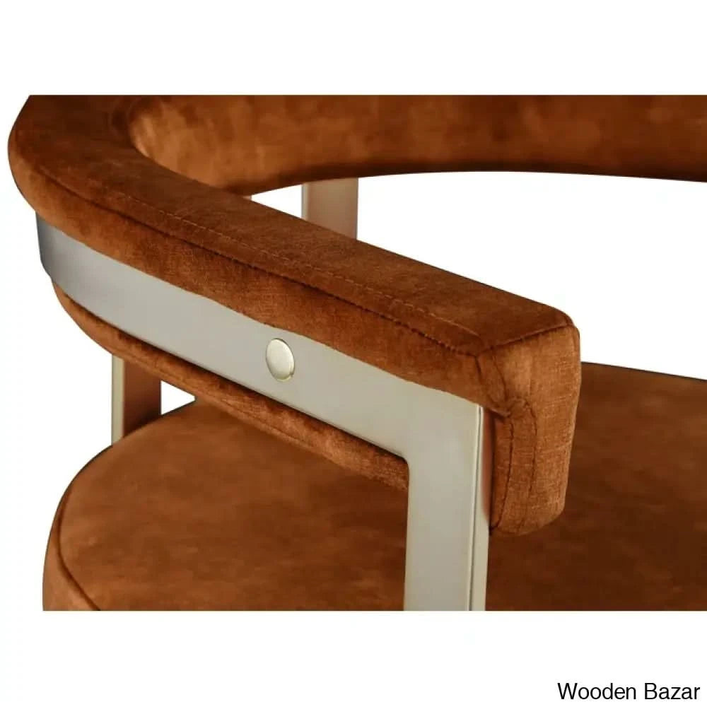 Stasiaz Upholstered Swivel 26.4’’ Counter And Bar Stool With Metal Frame (Set Of 2)