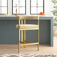 Stasiaz Upholstered Swivel 26.4’’ Counter And Bar Stool With Metal Frame (Set Of 2)