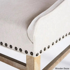 Stylish Linen Upholstered Dining Set With Natural Solid Wood