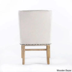 Stylish Linen Upholstered Dining Set With Natural Solid Wood