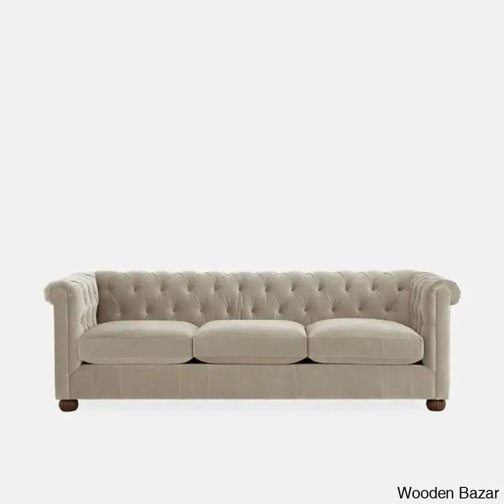 Sutta Premium Chesterfield 3 Seater Sofa - Wooden Bazar Offwhite