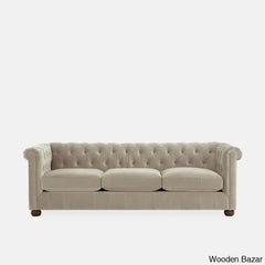 Sutta Premium Chesterfield 3 Seater Sofa - Wooden Bazar Offwhite