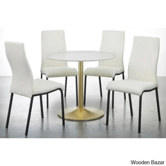 Swarg Modern Pedestal Dining Table Set - Wooden Bazar