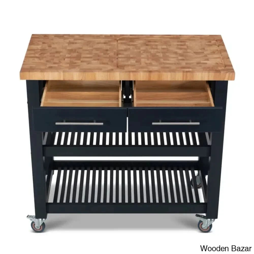 Sydney 38.30āā Wide Rolling Kitchen Cart Trolley Cart Cabinet Kitchen Island With Storage