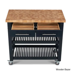 Sydney 38.30āā Wide Rolling Kitchen Cart Trolley Cart Cabinet Kitchen Island With Storage