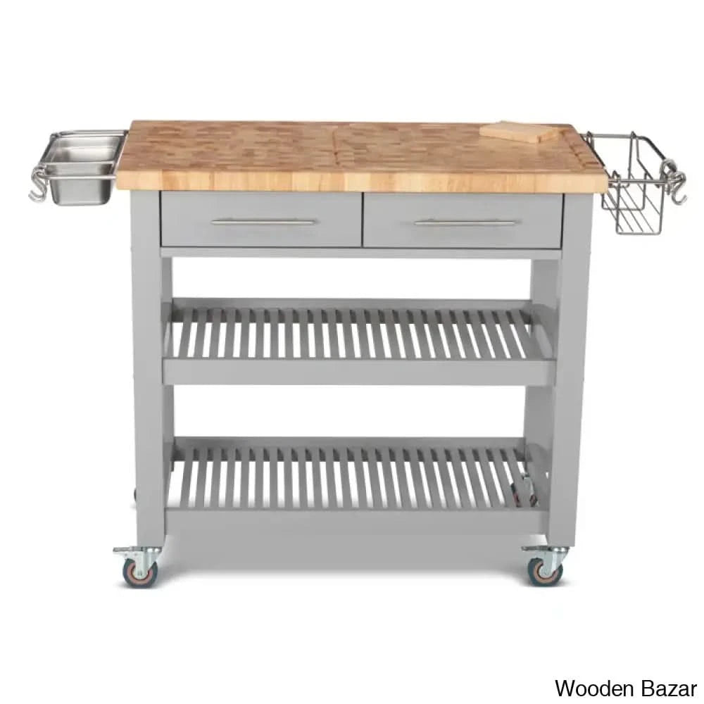Sydney 38.30āā Wide Rolling Kitchen Cart Trolley Cart Cabinet Kitchen Island With Storage
