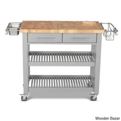 Sydney 38.30āā Wide Rolling Kitchen Cart Trolley Cart Cabinet Kitchen Island With Storage