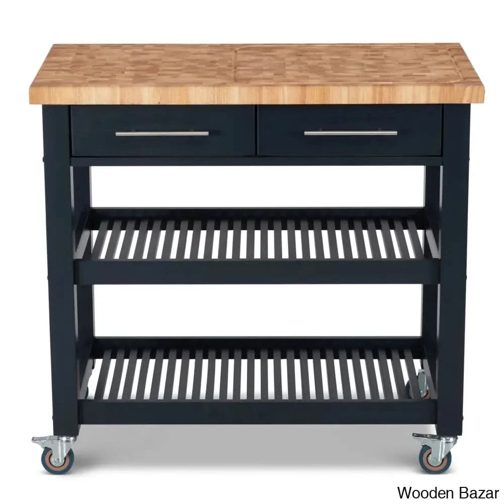 Sydney 38.30āā Wide Rolling Kitchen Cart Trolley Cart Cabinet Kitchen Island With Storage