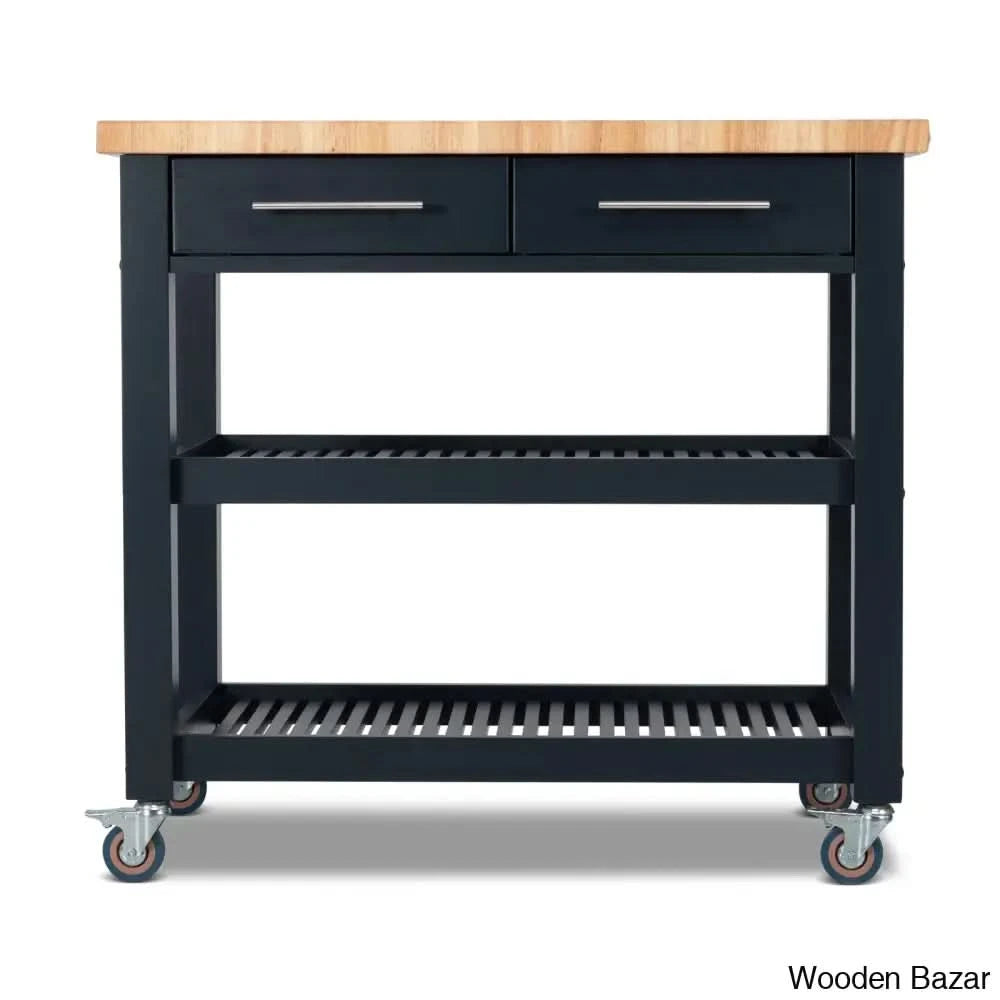 Sydney 38.30āā Wide Rolling Kitchen Cart Trolley Cart Cabinet Kitchen Island With Storage