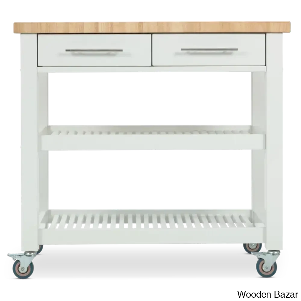 Sydney 38.30āā Wide Rolling Kitchen Cart Trolley Cart Cabinet Kitchen Island With Storage