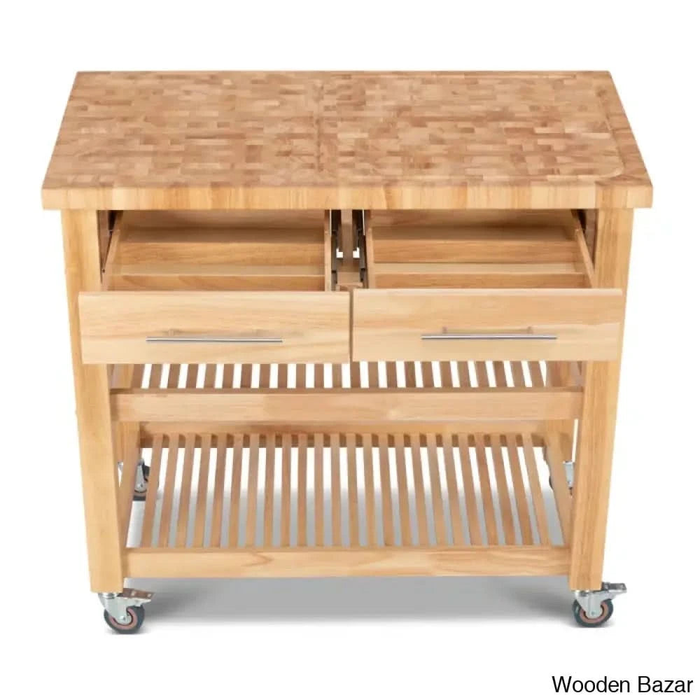 Sydney 38.30āā Wide Rolling Kitchen Cart Trolley Cart Cabinet Kitchen Island With Storage