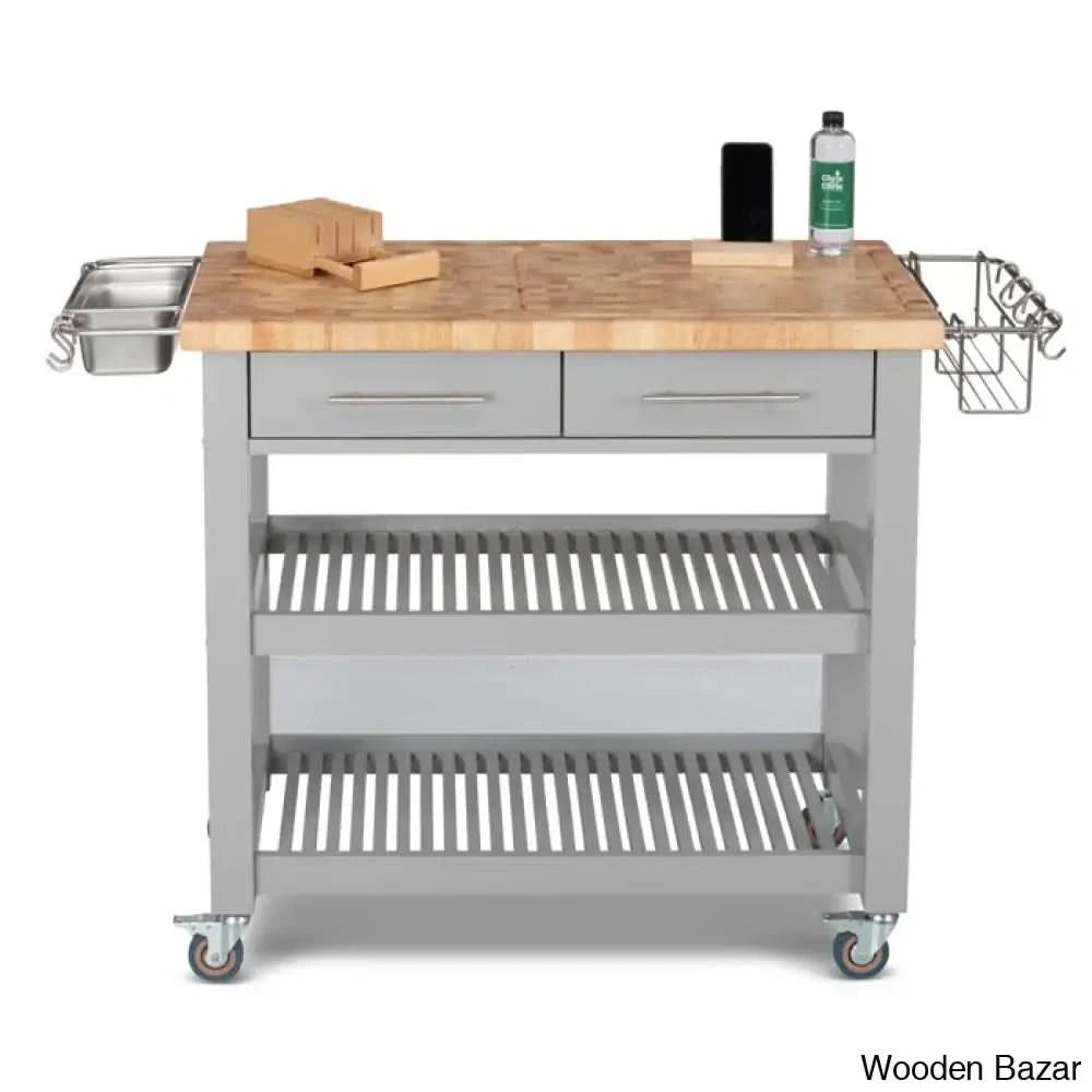 Sydney 38.30āā Wide Rolling Kitchen Cart Trolley Cart Cabinet Kitchen Island With Storage