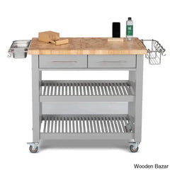 Sydney 38.30āā Wide Rolling Kitchen Cart Trolley Cart Cabinet Kitchen Island With Storage