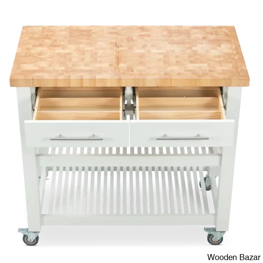 Sydney 38.30āā Wide Rolling Kitchen Cart Trolley Cart Cabinet Kitchen Island With Storage