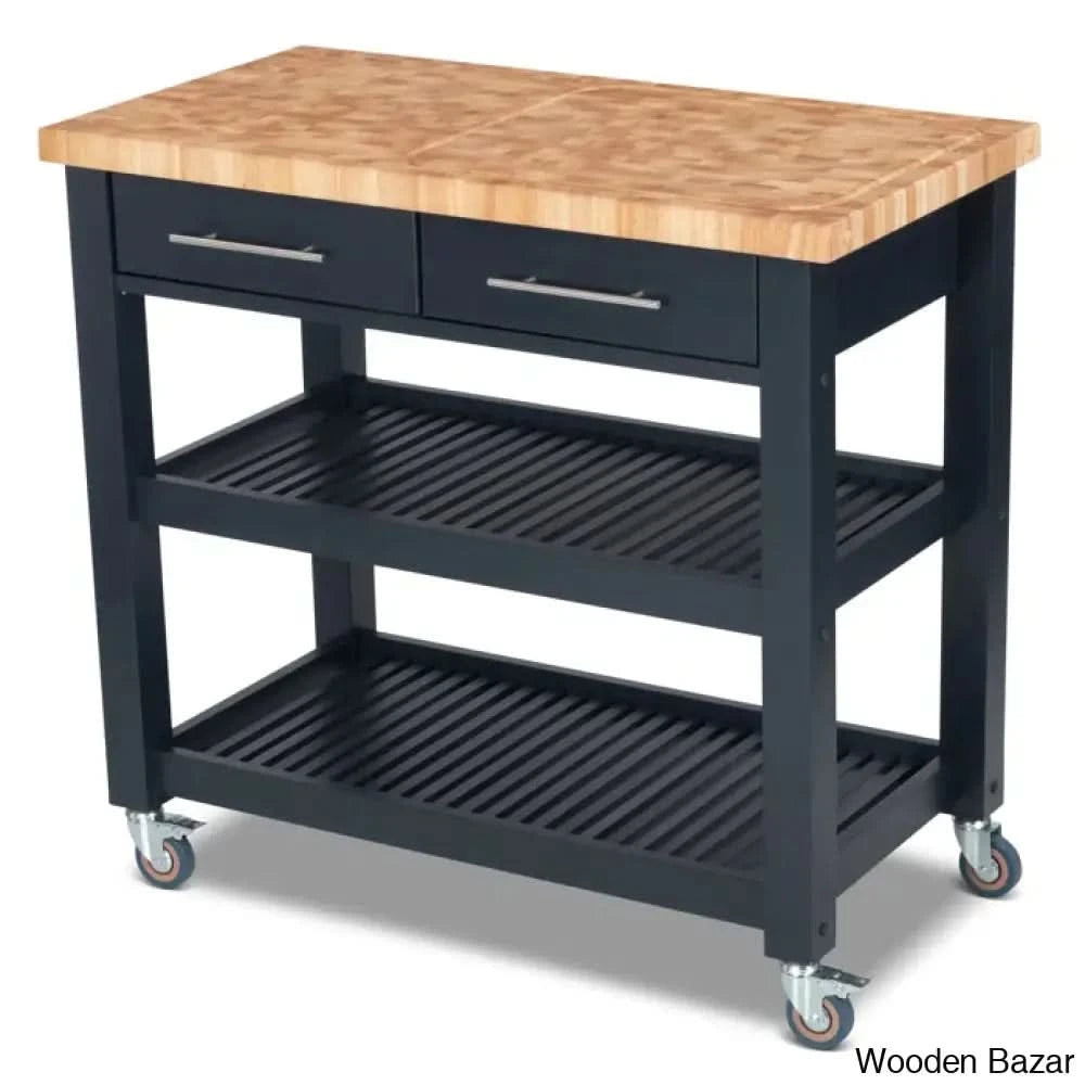 Sydney 38.30āā Wide Rolling Kitchen Cart Trolley Cart Cabinet Kitchen Island With Storage
