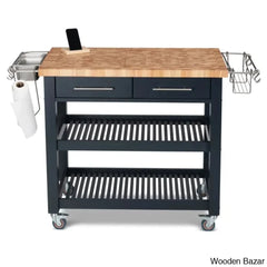 Sydney 38.30āā Wide Rolling Kitchen Cart Trolley Cart Cabinet Kitchen Island With Storage
