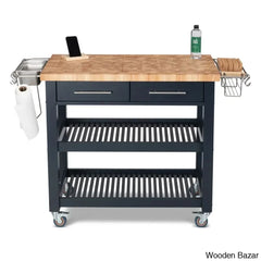 Sydney 38.30āā Wide Rolling Kitchen Cart Trolley Cart Cabinet Kitchen Island With Storage