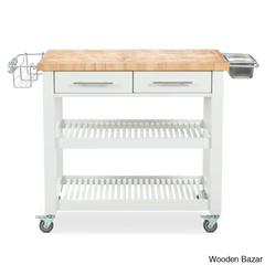 Sydney 38.30āā Wide Rolling Kitchen Cart Trolley Cart Cabinet Kitchen Island With Storage White