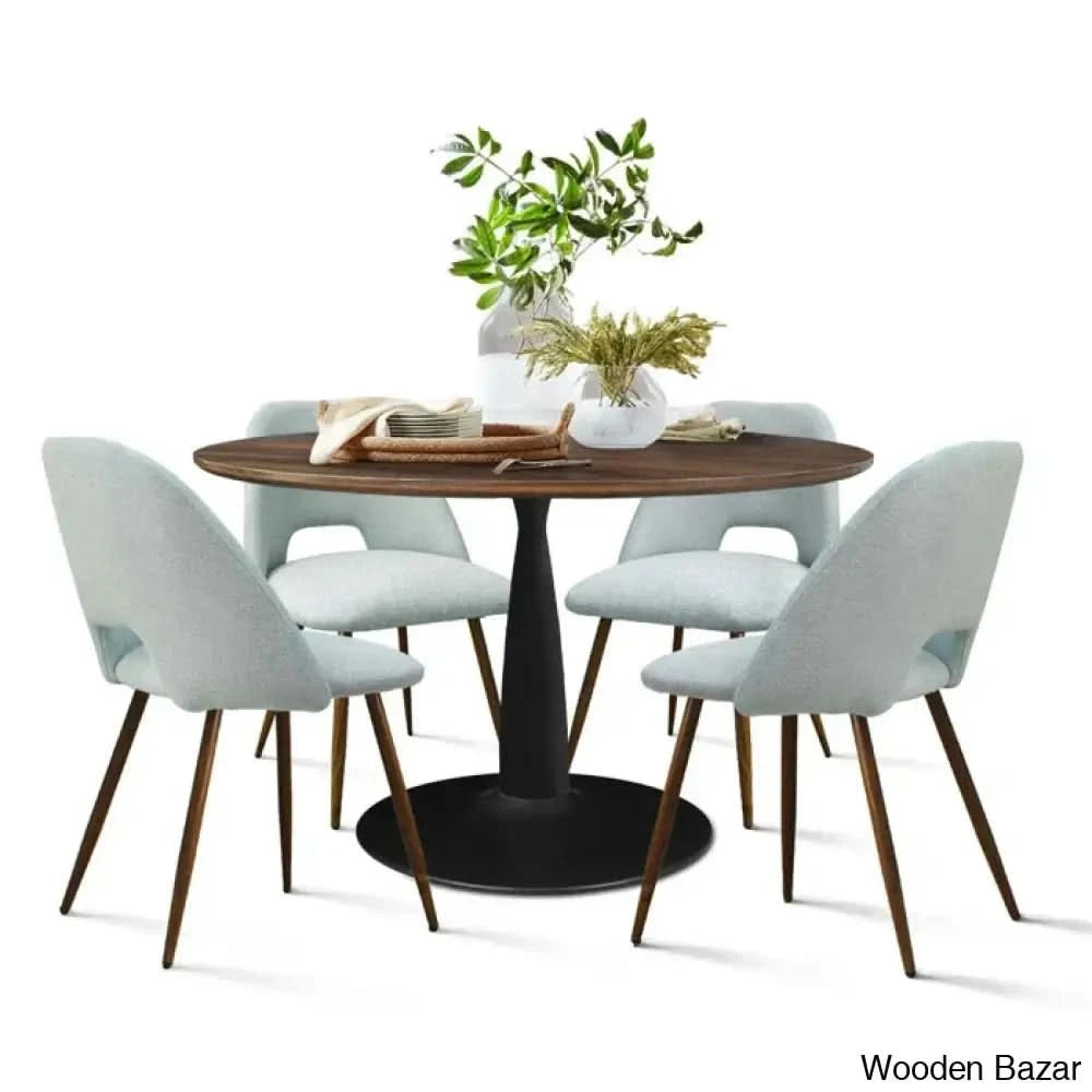 Syster Latest 4 Seater New Pedestal Dining Set - Wooden Bazar