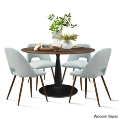 Syster Latest 4 Seater New Pedestal Dining Set - Wooden Bazar