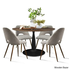 Syster Latest 4 Seater New Pedestal Dining Set - Wooden Bazar