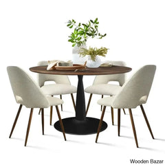 Syster Latest 4 Seater New Pedestal Dining Set - Wooden Bazar