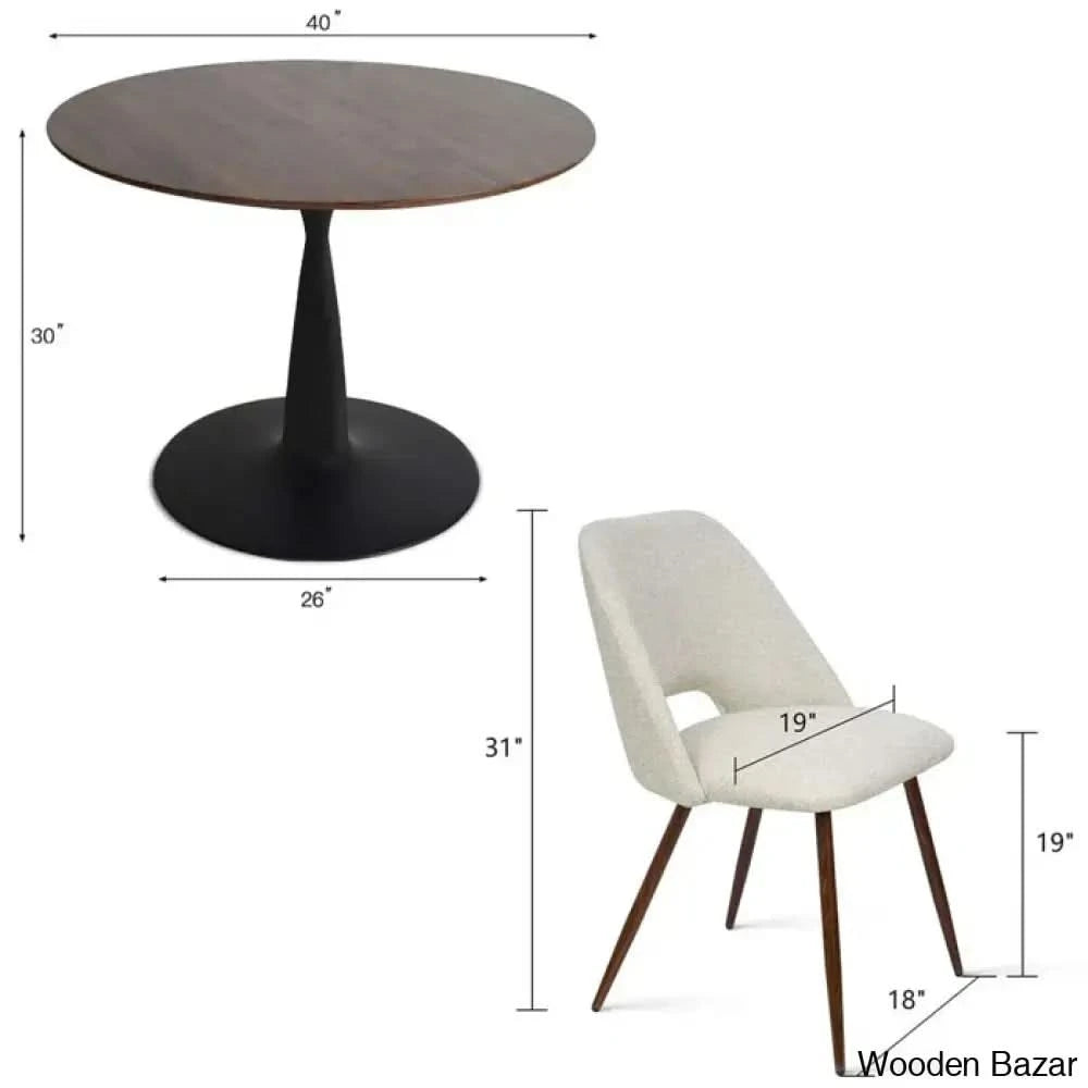 Syster Latest 4 Seater New Pedestal Dining Set - Wooden Bazar