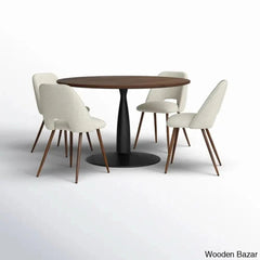 Syster Latest 4 Seater New Pedestal Dining Set - Wooden Bazar