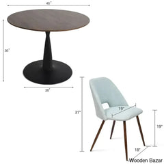 Syster Latest 4 Seater New Pedestal Dining Set - Wooden Bazar