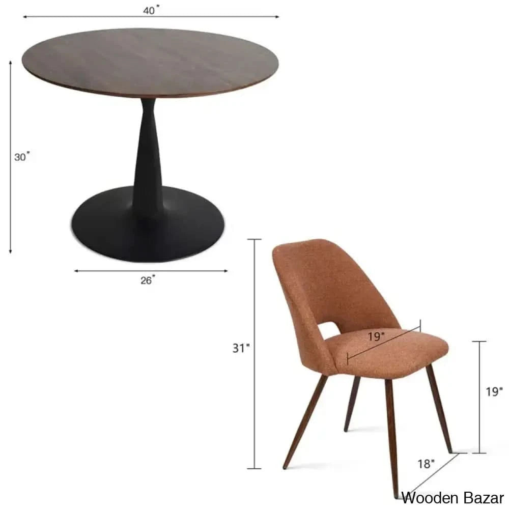 Syster Latest 4 Seater New Pedestal Dining Set - Wooden Bazar