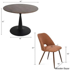 Syster Latest 4 Seater New Pedestal Dining Set - Wooden Bazar