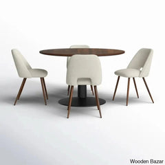 Syster Latest 4 Seater New Pedestal Dining Set - Wooden Bazar