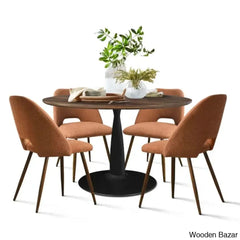 Syster Latest 4 Seater New Pedestal Dining Set - Wooden Bazar
