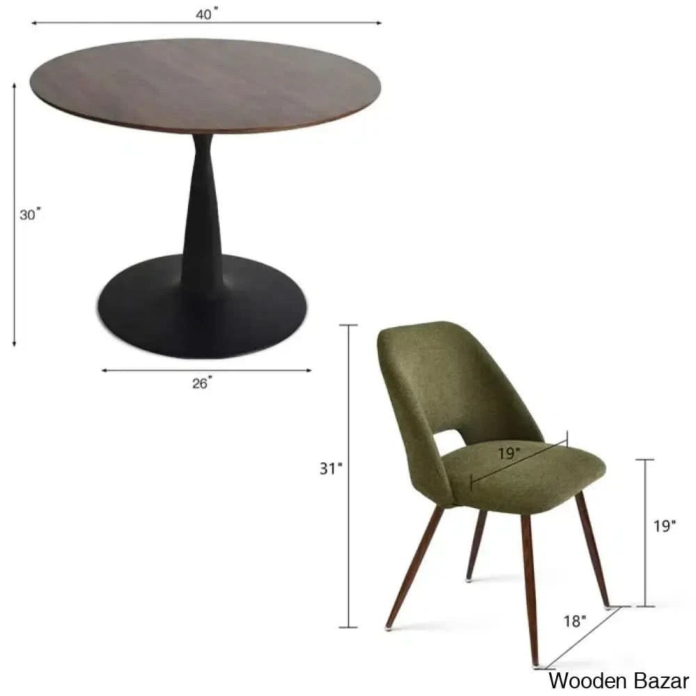 Syster Latest 4 Seater New Pedestal Dining Set - Wooden Bazar