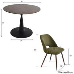 Syster Latest 4 Seater New Pedestal Dining Set - Wooden Bazar