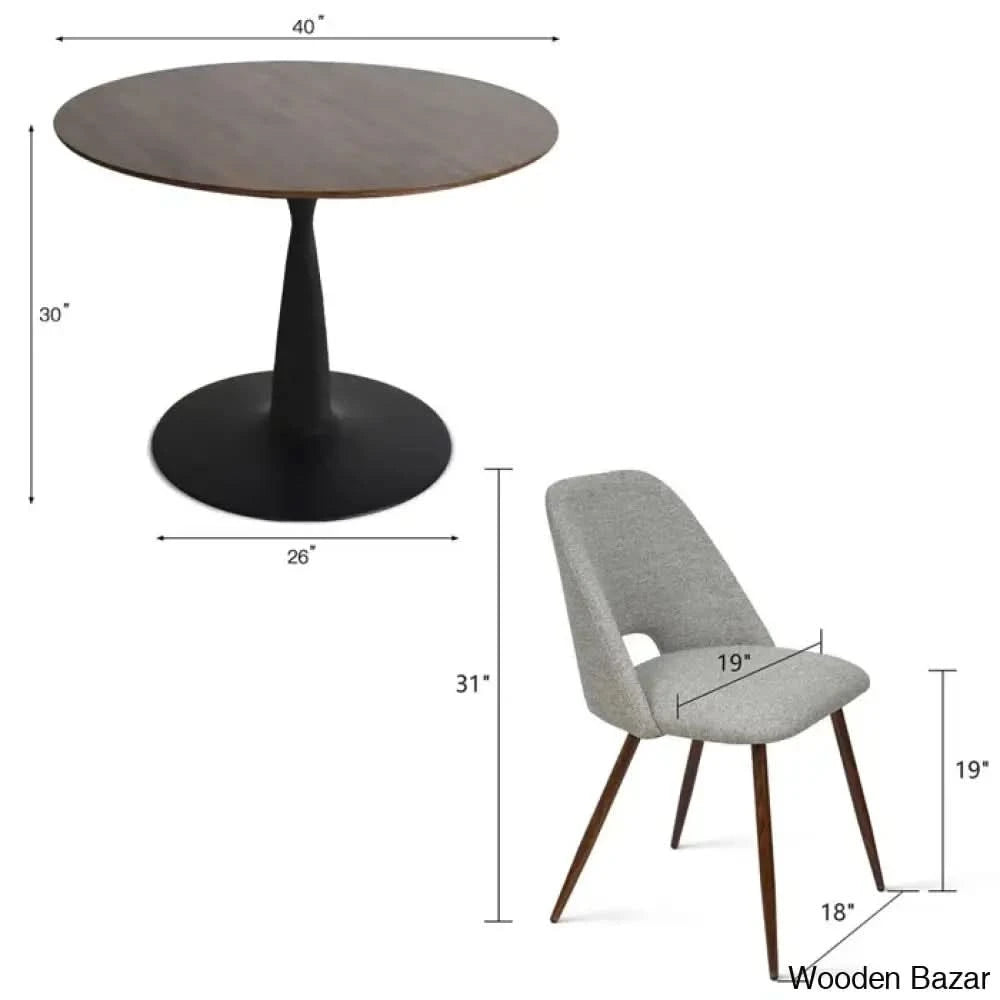 Syster Latest 4 Seater New Pedestal Dining Set - Wooden Bazar