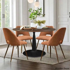 Syster Latest 4 Seater New Pedestal Dining Set - Wooden Bazar Terra