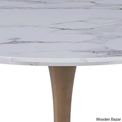 Thornton Modern 4 Seater Faux Marble Top Pedestal Dining Set