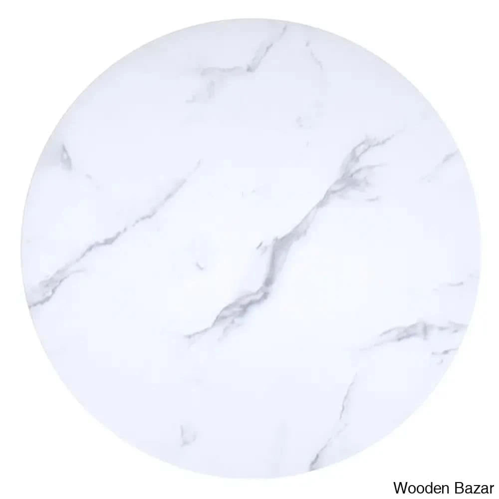 Thornton Modern 4 Seater Faux Marble Top Pedestal Dining Set