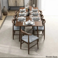 Thornton Modern 8 Seater Solid Wood Dining Set - Wooden Bazar