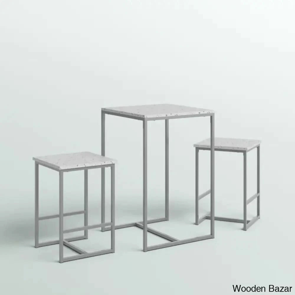 Tilden 3 Piece Stylish Club/Pub Set - Wooden Bazar