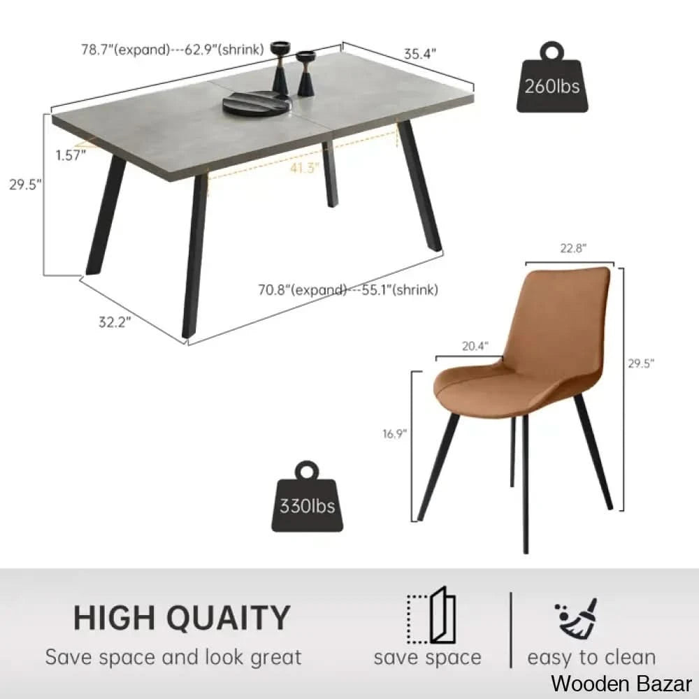 Toxen Latest 6 Seater Extendable Dining Set