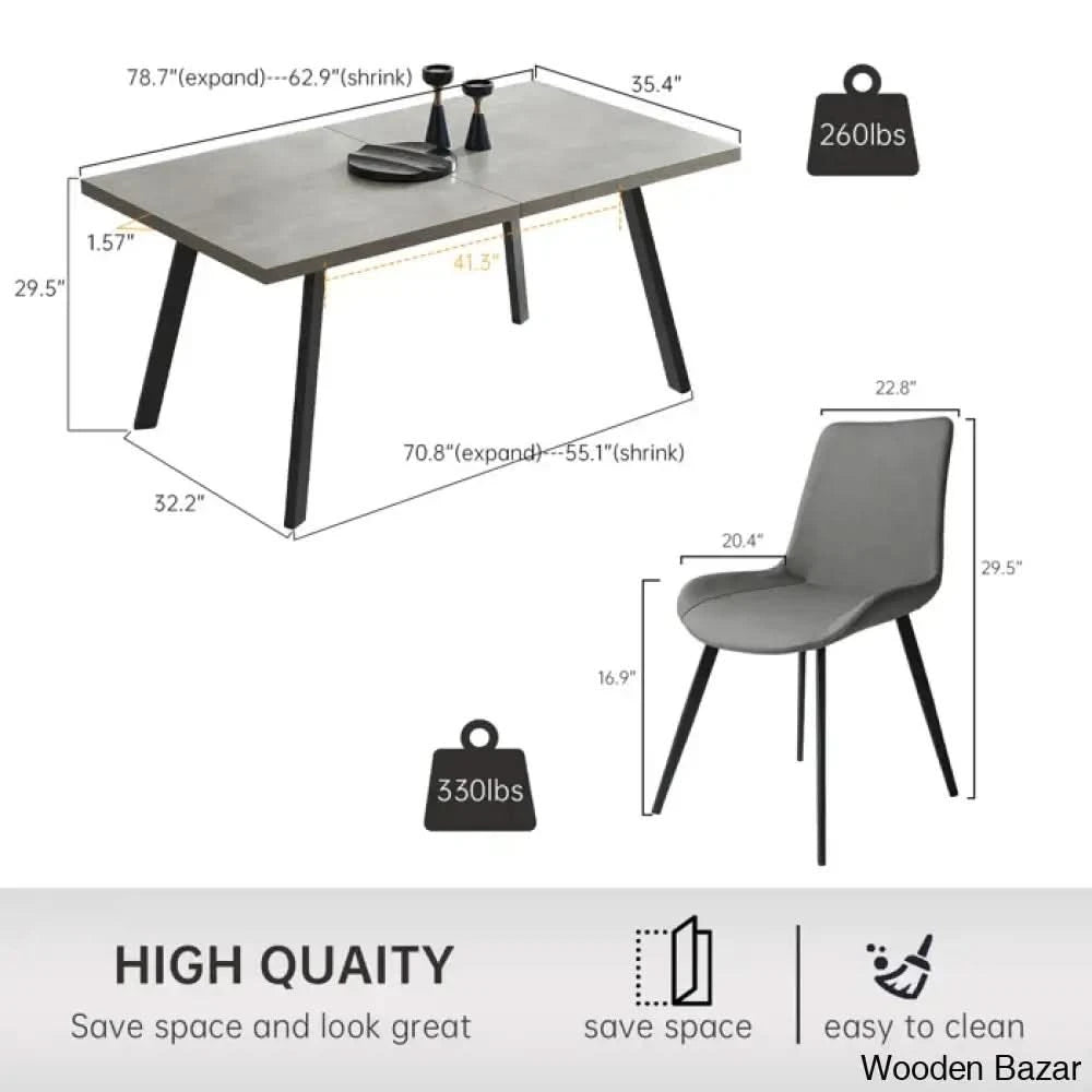 Toxen Latest 6 Seater Extendable Dining Set
