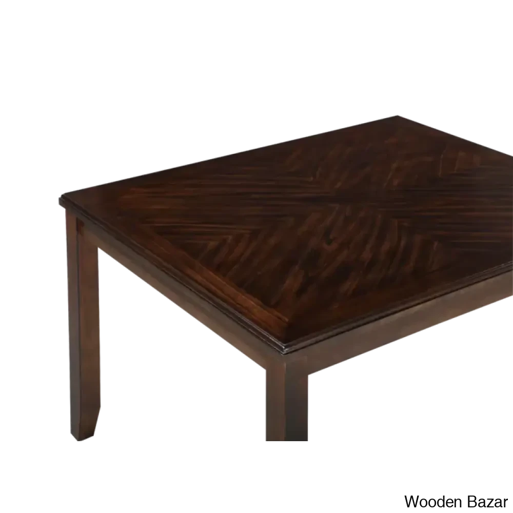 Twain Modern 4 Seater Solid Wood Top Dining Table Set
