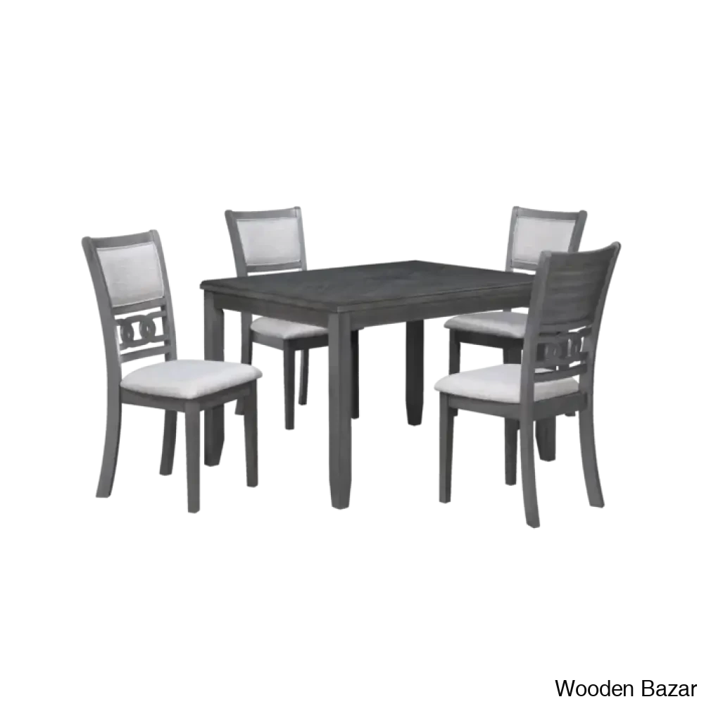 Twain Modern 4 Seater Solid Wood Top Dining Table Set