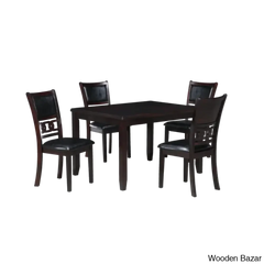 Twain Modern 4 Seater Solid Wood Top Dining Table Set