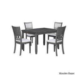 Twain Modern 4 Seater Solid Wood Top Dining Table Set