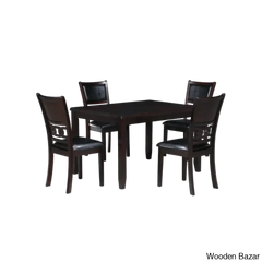 Twain Modern 4 Seater Solid Wood Top Dining Table Set