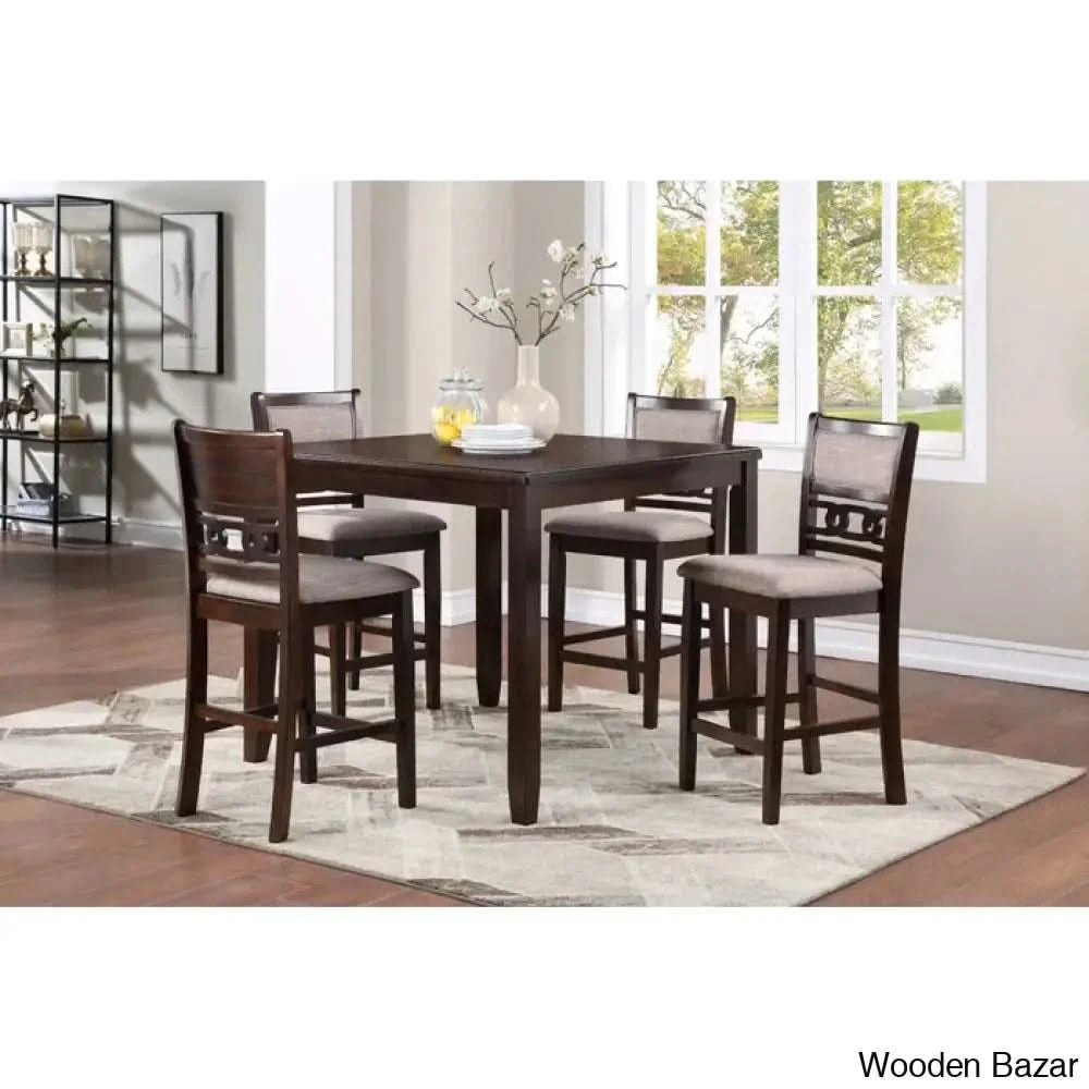 Twain Modern 4 Seater Solid Wood Top Dining Table Set